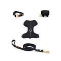 PetWell Essentials Dog Walk Set – Collar, Harness, Leash & Poo Pouch | Noir