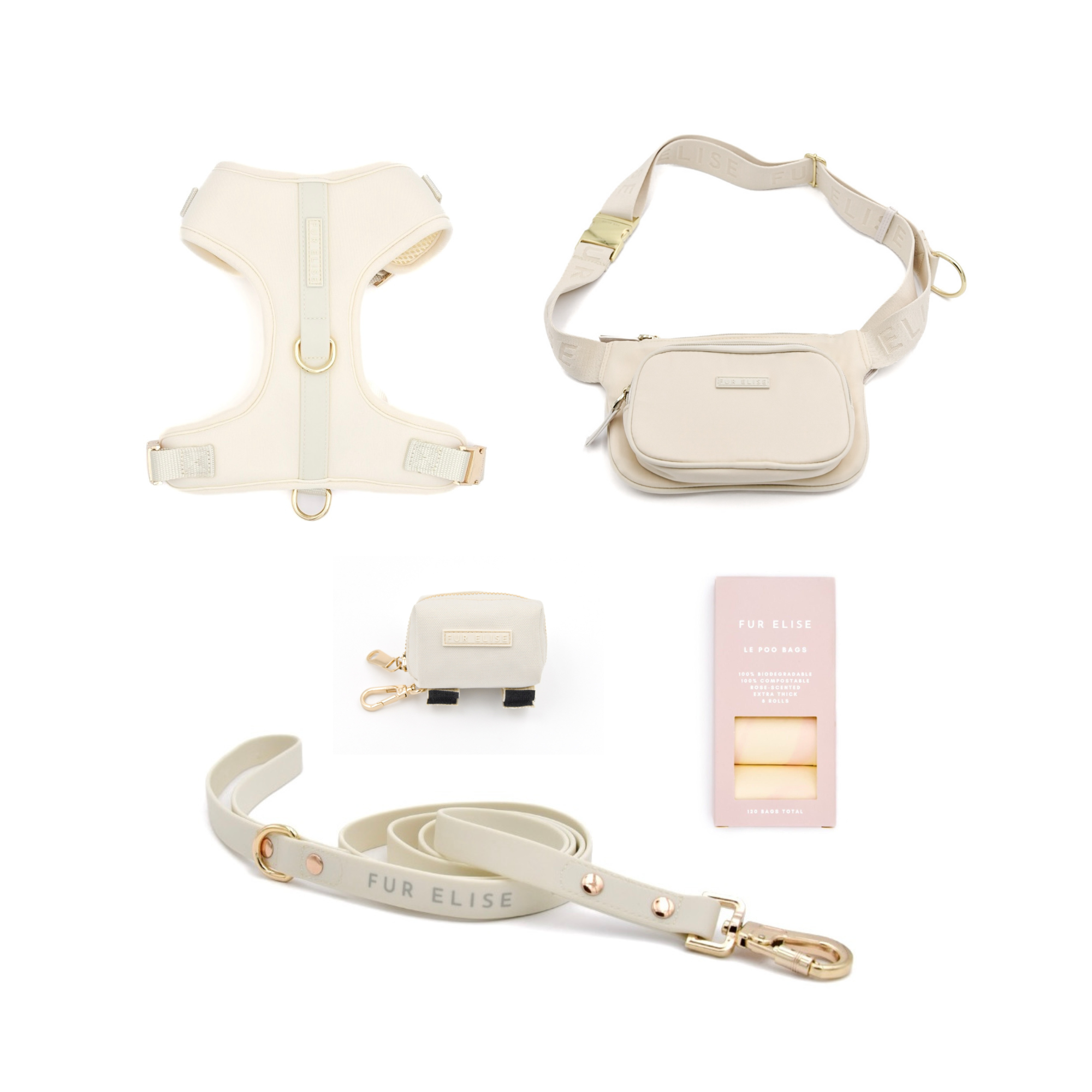 PetWell Ultimate Dog Walk Set – Harness, Leash, Poo Pouch & Belt Bag | Bone