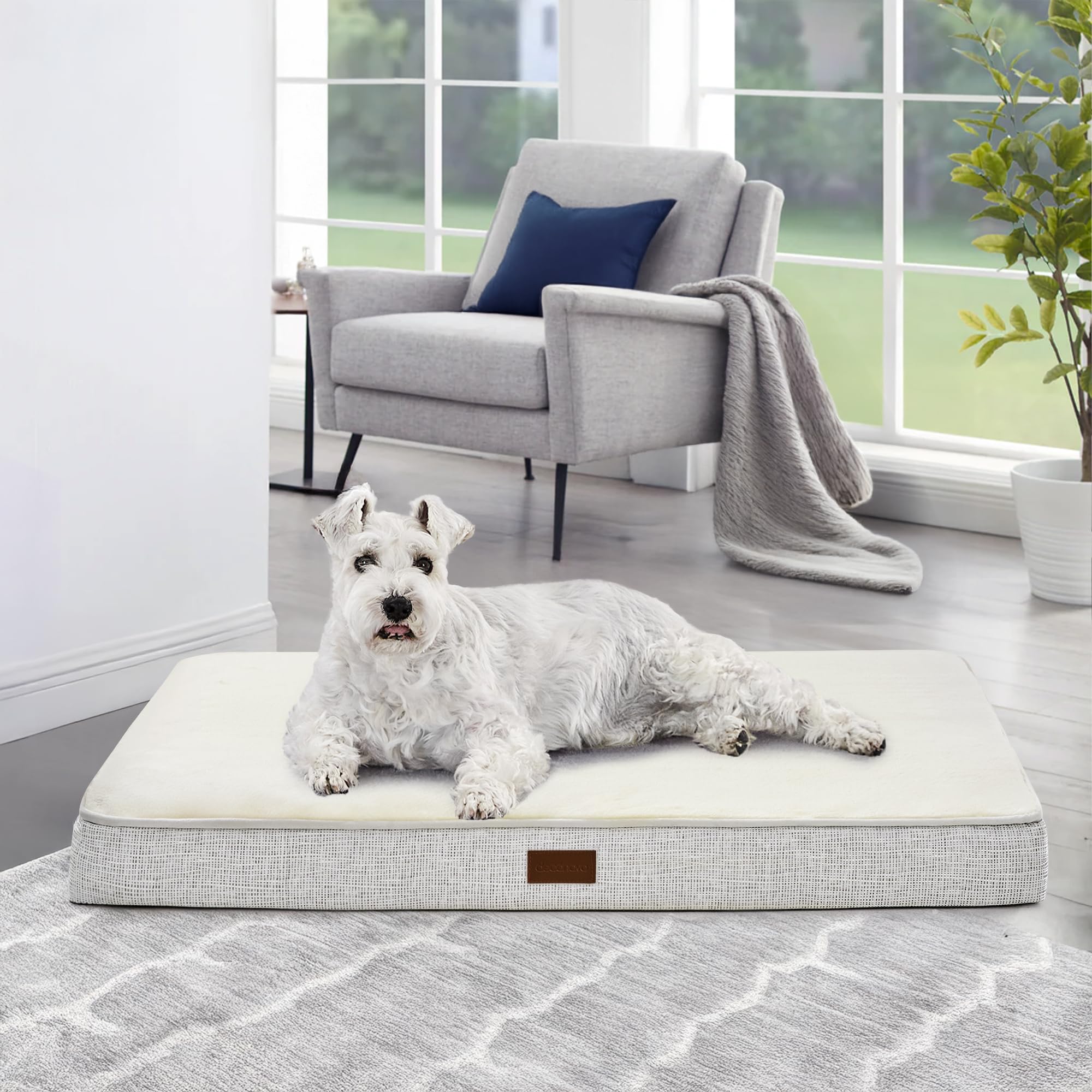 PetWell Orthopedic Dog Bed – Plush Faux Fur, Washable Cover, Non-Slip Base | Small, Medium, Large